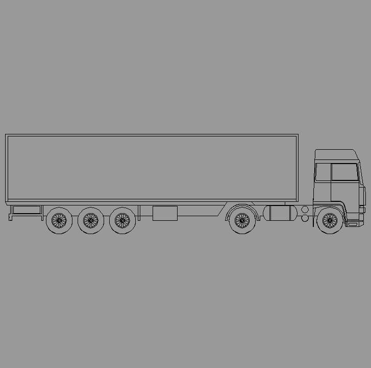 Bloque Autocad Vista de Camión en Perfil